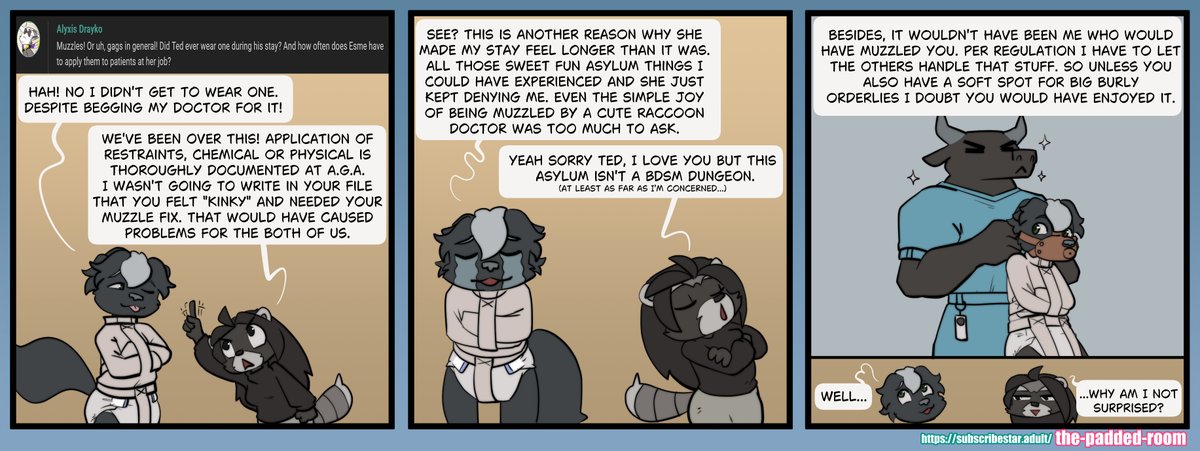 Ted and Esme answer subscribers questions, providing crucial insights on the Deep Lore of Stripes and Straps!  ...but this time it's about asylum restraints. Would that count as Tight Lore?