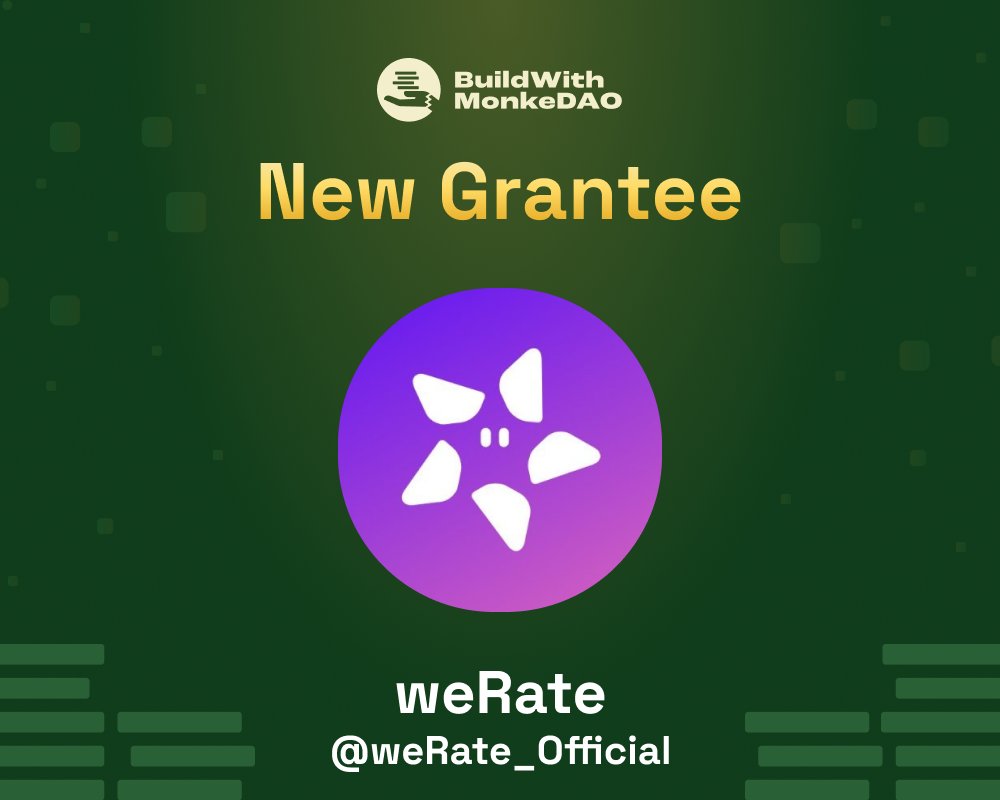 BuildWithMonkeDAO (@buildwithmonkes) on Twitter photo We are super excited to welcome <a href="/weRate_Official/">weRate | We Reward Reviews</a> to the BWMD program
weRate is a mobile app that gamifies interaction with local businesses. Check in & review restaurants, bars, gyms + more. See places your friends like, get AI recommendations & earn while discovering the world! We are super excited to welcome <a href="/weRate_Official/">weRate | We Reward Reviews</a> to the BWMD program
weRate is a mobile app that gamifies interaction with local businesses. Check in & review restaurants, bars, gyms + more. See places your friends like, get AI recommendations & earn while discovering the world!