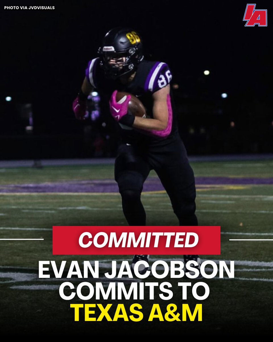 IAfootball_'s tweet image. Evan Jacobson commits to Texas A&M!
The Waukee TE picks the Aggies over a plethora of other P5 schools. He's the #1 ranked player in Iowa's class of 2026 via 247 Sports!
#IAfootball X #iahsfb