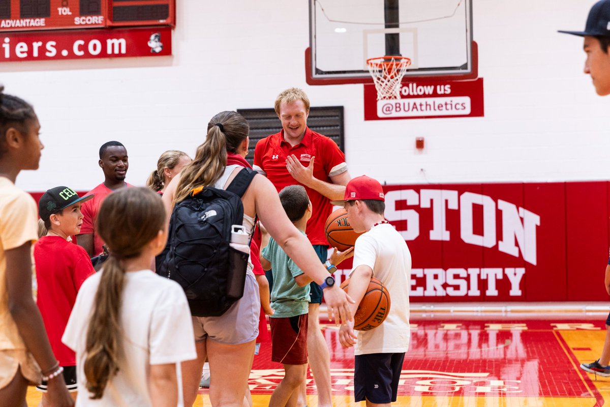 TerrierMBB's tweet image. All smiles from the guys while participating in @BUAthletics' Summer Sports Camp this week with the 90+ children from @BCYFcenters Leahy-Holloran Community Center in Dorchester.