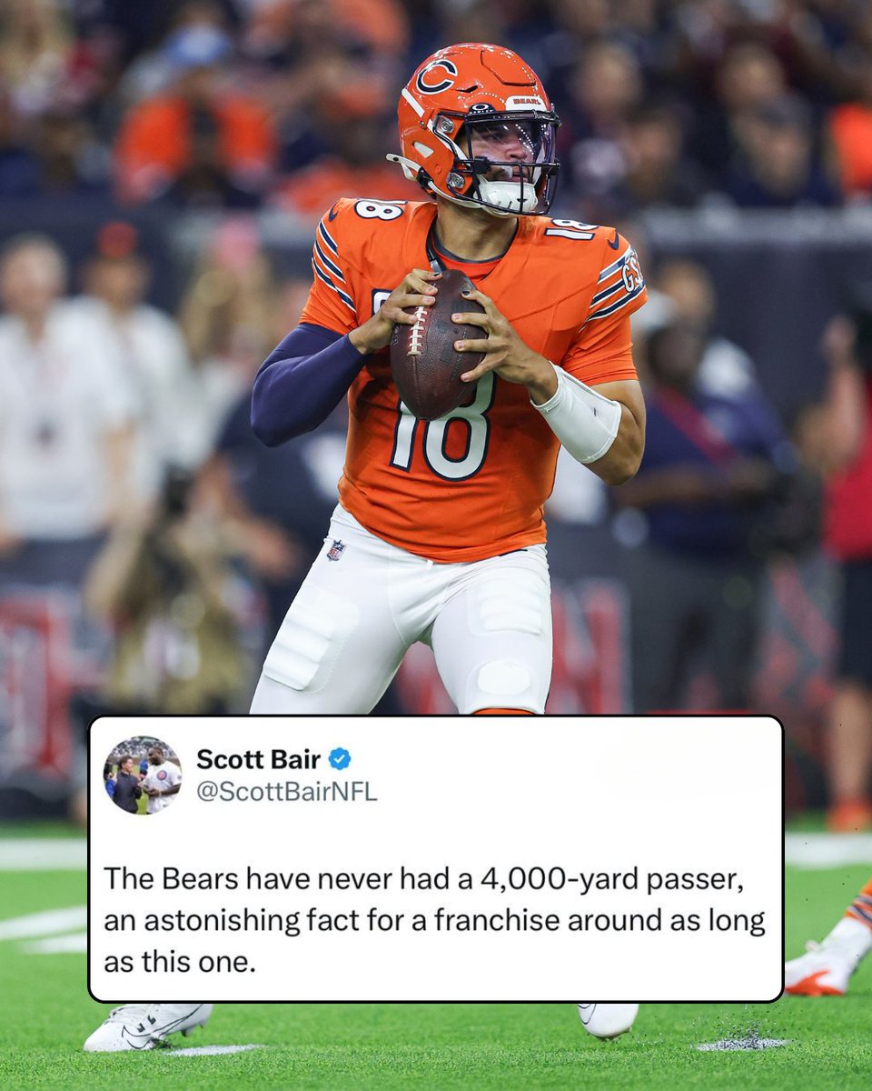 CaesarsSports's tweet image. Will Caleb Williams become the first QB in Bears' franchise history to throw for OVER 4,000 yards? 🐻
21+ to gamble. Gambling Problem? Call 1-800-GAMBLER