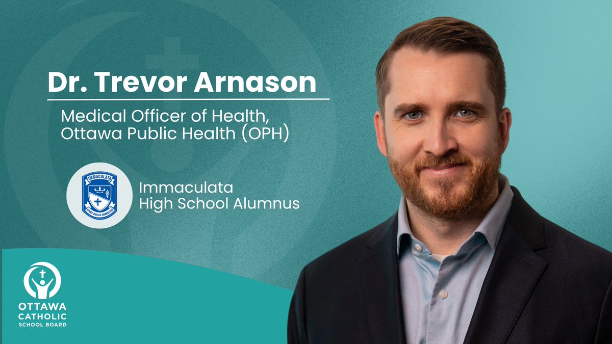 OttCatholicSB's tweet image. 🌟 Huge #OCSBShoutOut to Immaculata alum Dr. Trevor Arnason (’03) on being named Medical Officer of Health at @ottawahealth! His work in public health is an inspiration.
Congrats, Dr. Arnason—we’re #OCSBProud!
@ImmaculataOCSB @OttawaHealth #OCSBProud #ocsbBeCommunity