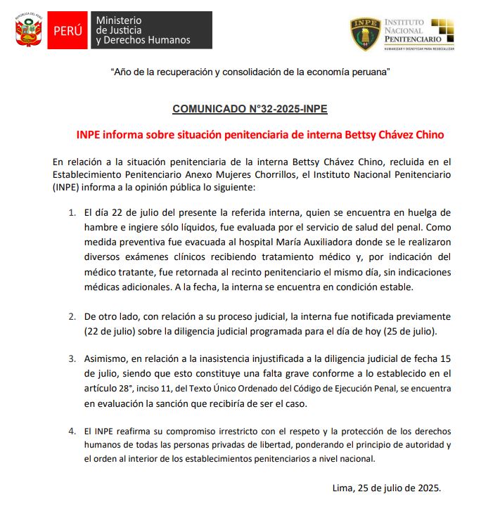 INPEgob's tweet image. #INPEinforma #Comunicado #BetssyChávez