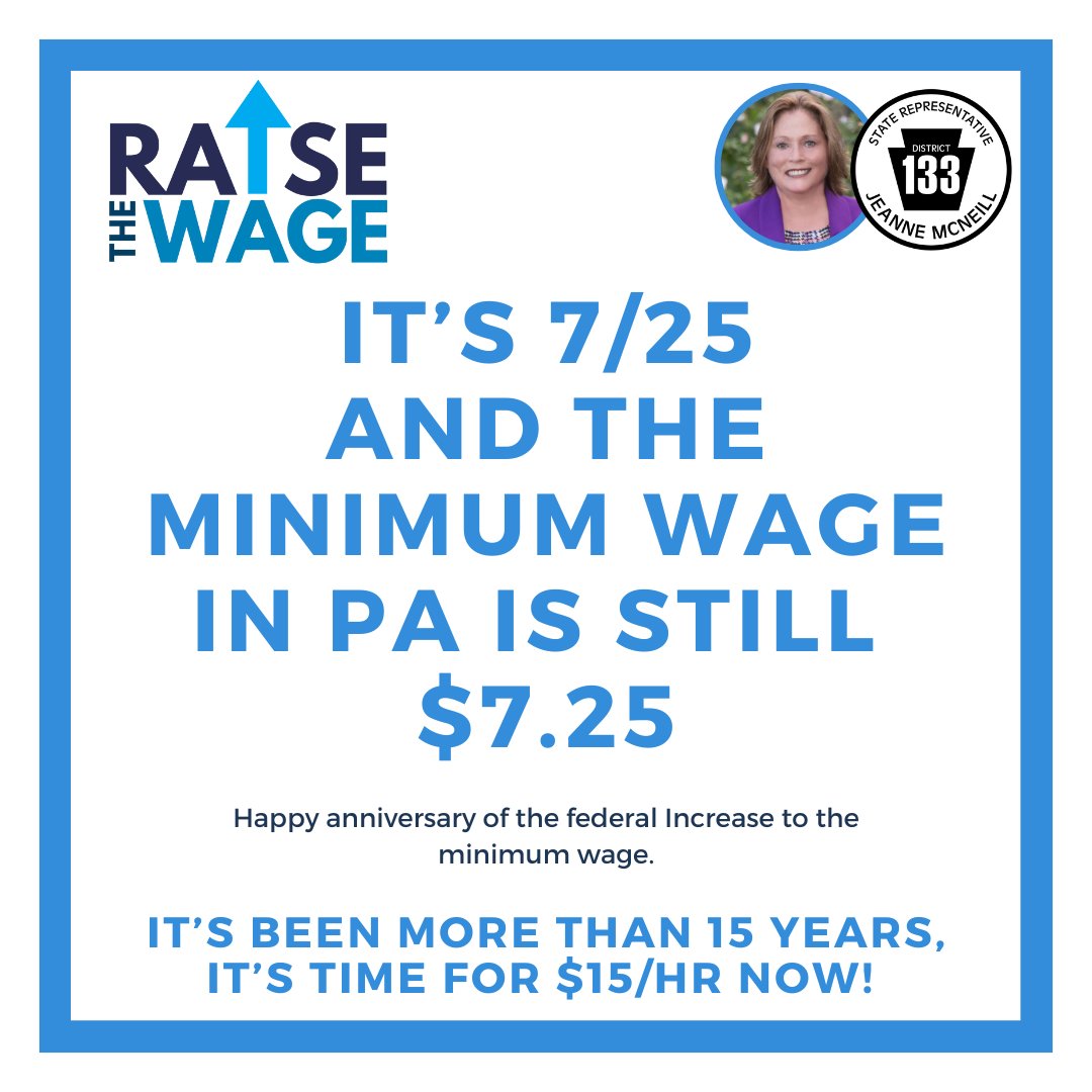 It has been 16 years since the last federal minimum wage increase and the minimum wage is still $7.25/hr in PA, while all other states surrounding PA have increased theirs. It's important that we pay those who choose to live here a living wage.