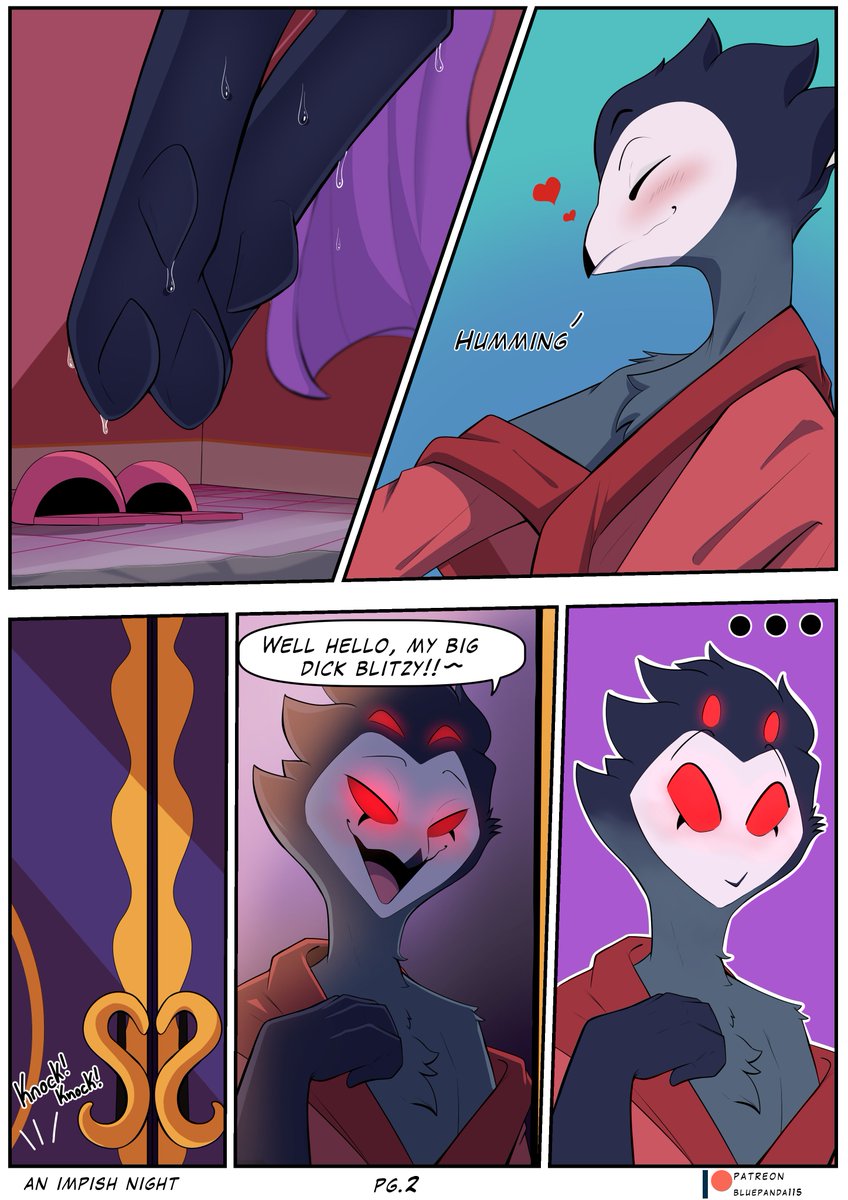 First two pages of a Stolas comic I've been working on, the next 6 pages are available on Pawtrayon!!