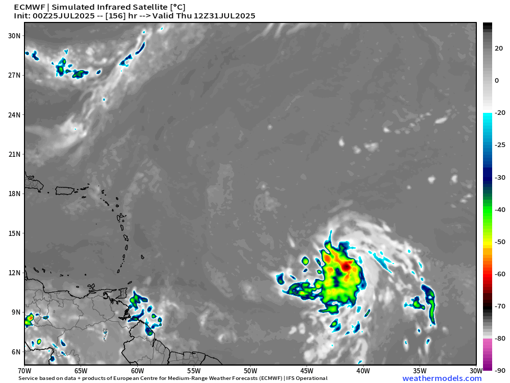 00z vs. 12z Euro illustrates one of the big challenges for potential development in the MDR late next week: maintaining convection. Stability and dry air will make it challenging for the system to do that, which could limit how much it develops before the islands. That'll be a