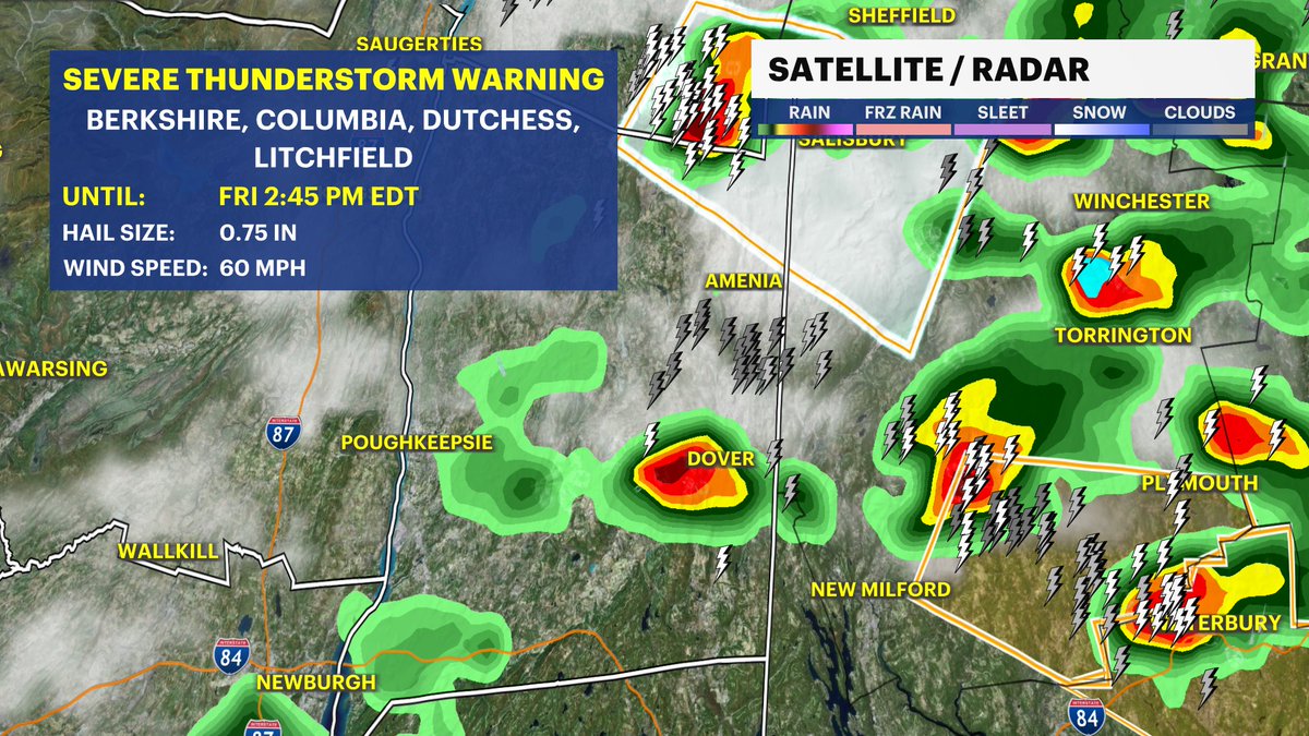 JSeawright_TVWX's tweet image. 🚨Take Cover!
Severe Thunderstorm Warning for Dutchess, Berkshire, Columbia, and Litchfield County until 2:45 PM
-Wind gusts up to 60 MPH and small hail
Stay within a safe spot if you are within the orange polygon until the warning is over
Forecast: news12.com/weather