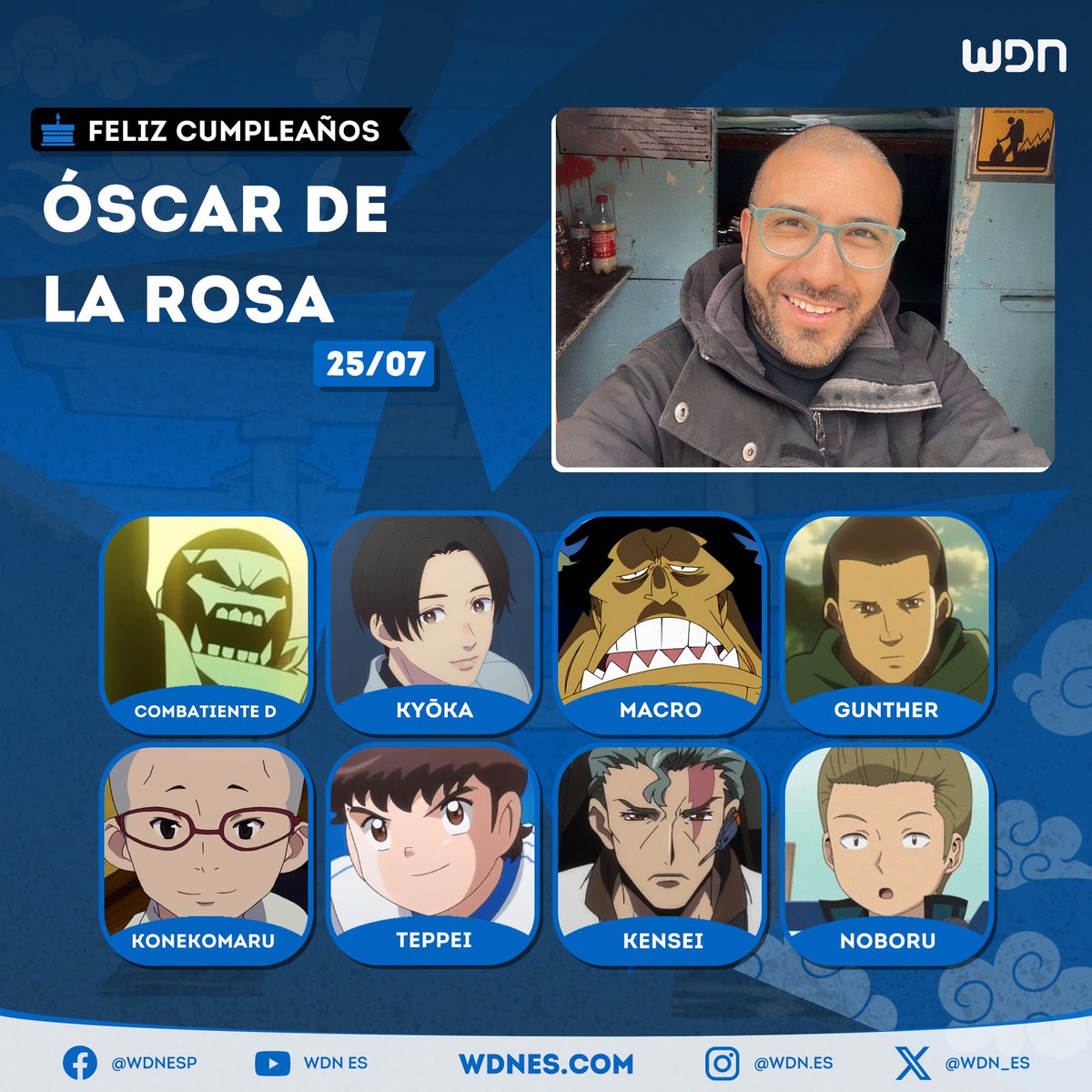 wdn_es's tweet image. 🎂 | Cumpleaños
Le deseamos un feliz cumpleaños al actor de doblaje @DeLaRosa_Actor, ¡esperamos que la pase increíble en compañía de sus familiares y seres queridos!