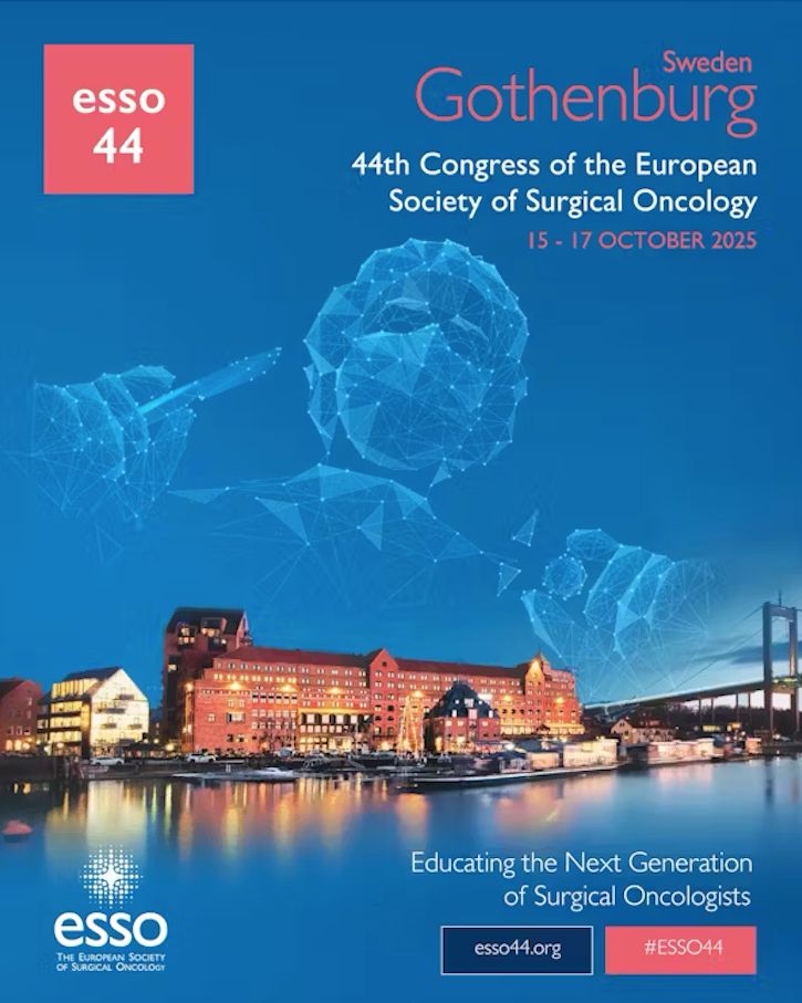 Join us for the 44th Annual Congress of the European Society of Surgical Oncology (ESSO 44) in Gothenburg, Sweden, 15 to 17 October 2025  REGISTER HERE 👉 buff.ly/MGh7NMK 

We invite researchers, clinicians, and residents to attend and take part of the conversation