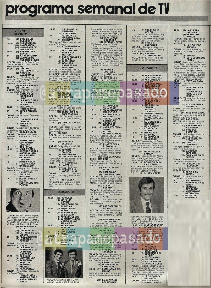 La TV que estamos viendo #En1980 ¡A todo color!
En ATC hay que justificar el contrato de Quico: que vaya con Tom y Jerry. 
El 2 repite a la noche "Pinky y la noticia" del 13.
En el 9, "Videoshow".
Prehistórico el 11, emite en blanco y negro.
Hace exactamente #45años📺