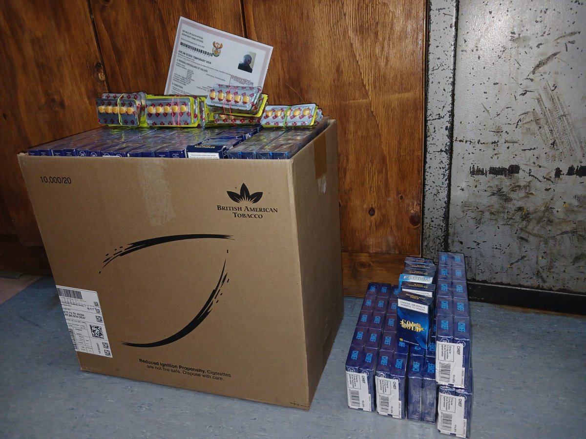 SAPoliceService's tweet image. #sapsFS A 42-year-old businessman is expected to appear in Phuthaditjhaba Magistrate court soon following his arrest for the possession and sale of illicit cigarettes, counterfeit goods, and unregistered medicine. He was arrested on 25 July 2025 at Mangaung Village in Qwaqwa.…