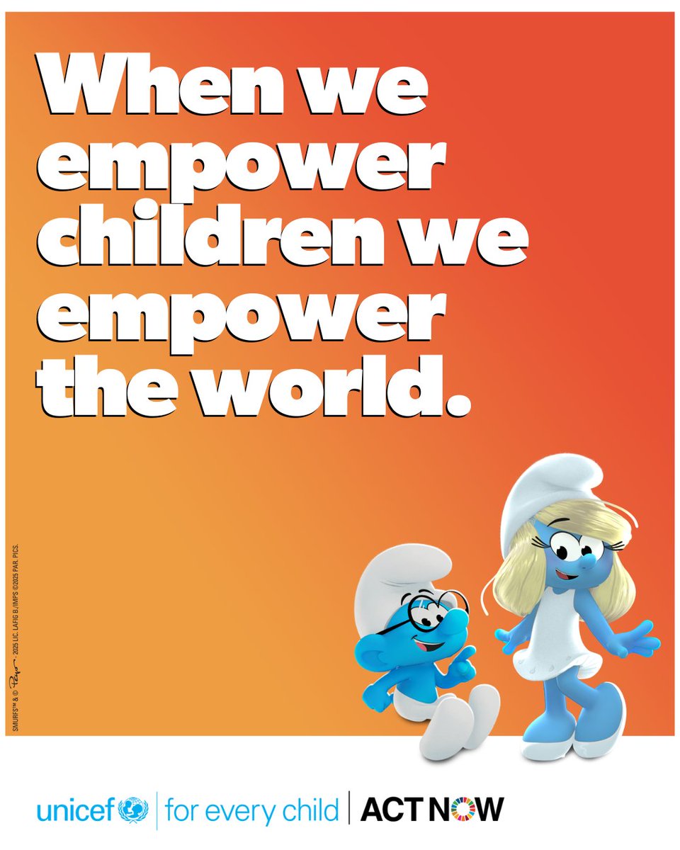 The Smurfs know that when we support the youngest in our communities, we help build a brighter future for everyone.

Join <a href="/UNICEF/">UNICEF</a> and the UN — #ActNow, because even the smallest actions can add up to make a better world #ForEveryChild. Get inspired: un.org/en/actnow/smur…