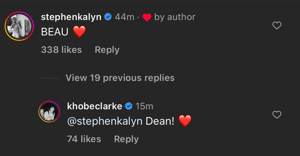 offcampusseries's tweet image. Stephen Kalyn and Khobe Clarke via Instagram comments 😭❤️