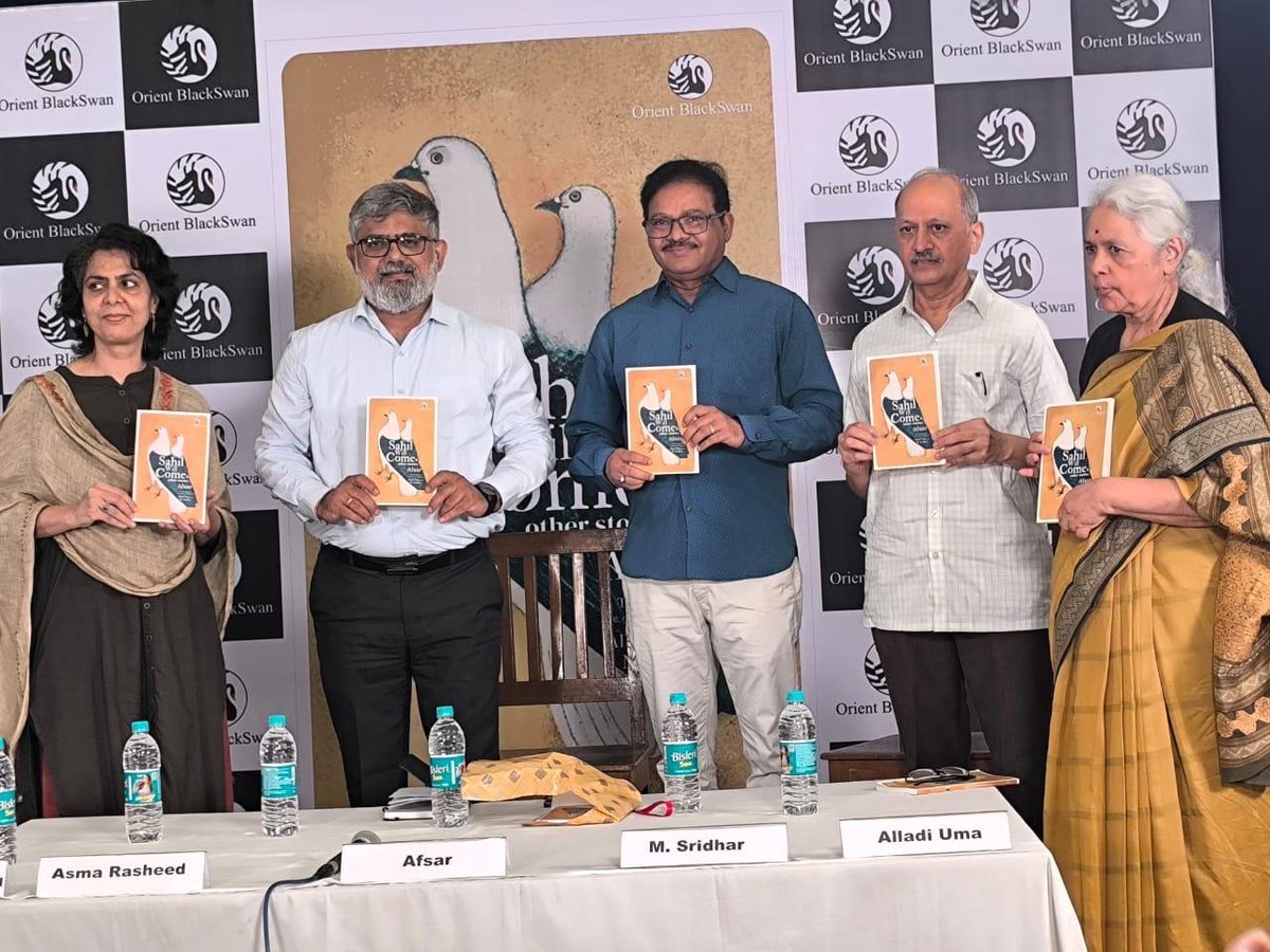 Afsar Mohammad (@afsartelugu) on Twitter photo <a href="/OrientBlackSwan/">Orient BlackSwan</a>'s publication of my stories in English translation "Sahil Will Come and Other stories" book launch. It was such a gratifying event and beautiful conversations about short stories and Hindu\Muslim pluralism. <a href="/OrientBlackSwan/">Orient BlackSwan</a>'s publication of my stories in English translation "Sahil Will Come and Other stories" book launch. It was such a gratifying event and beautiful conversations about short stories and Hindu\Muslim pluralism.