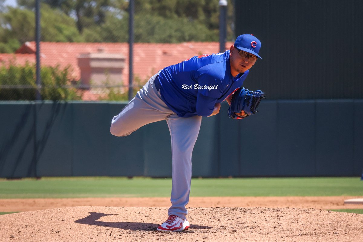 biest22's tweet image. Pitcher @javierassad1 back on the mound for the Arizona Complex League Cubs and looking sharp! #Cubs #ACL2025