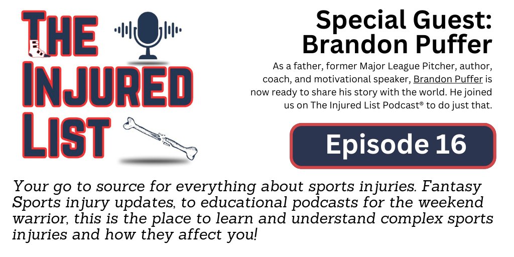Pcast_ol's tweet image. Give a listen to: The Injured List Podcast® @injuredlistpod
Your go to source for everything about sports injuries.
Episode 16: Special Guest: Brandon Puffer
@allsc_ol @junkwax_ol @alltc_ol @sports_ol @tpc_ol @pds_ol @wh2pod
feed >> feeds.captivate.fm/the-injured-li…