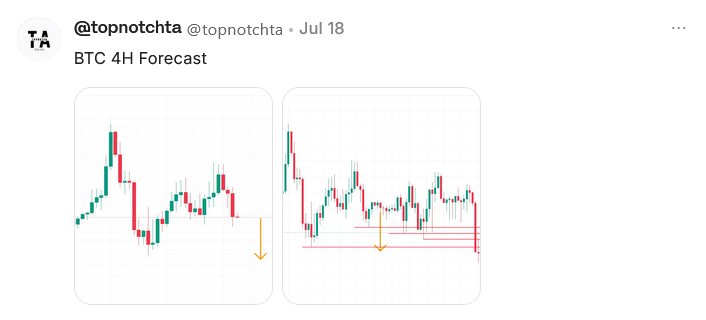 We forecasted this dump on Arrow on July 18th.  Took a while to hit.  The strong reversal at the tip of the arrow is a good sign but #BTC not in the clear yet, it has to flip 120k to support. #Bitcoin