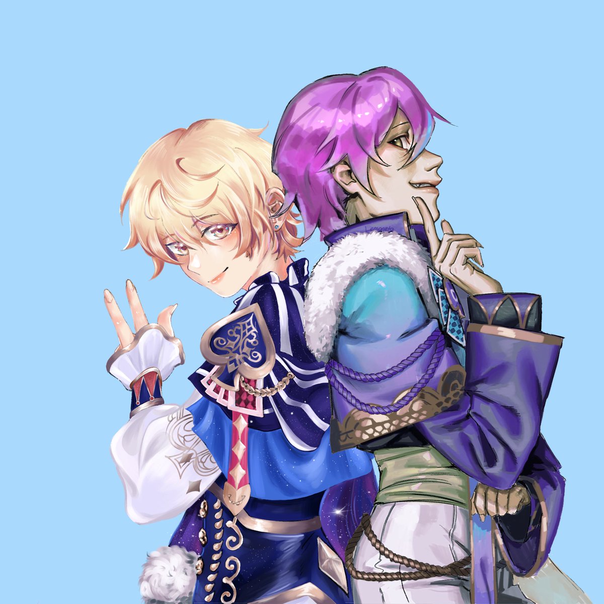 Lemoneta31's tweet image. Collab w @Shunn853miz :3 she drew #tsukasatenma and i drew #ruikamishiro #pjsk #ruikasa
