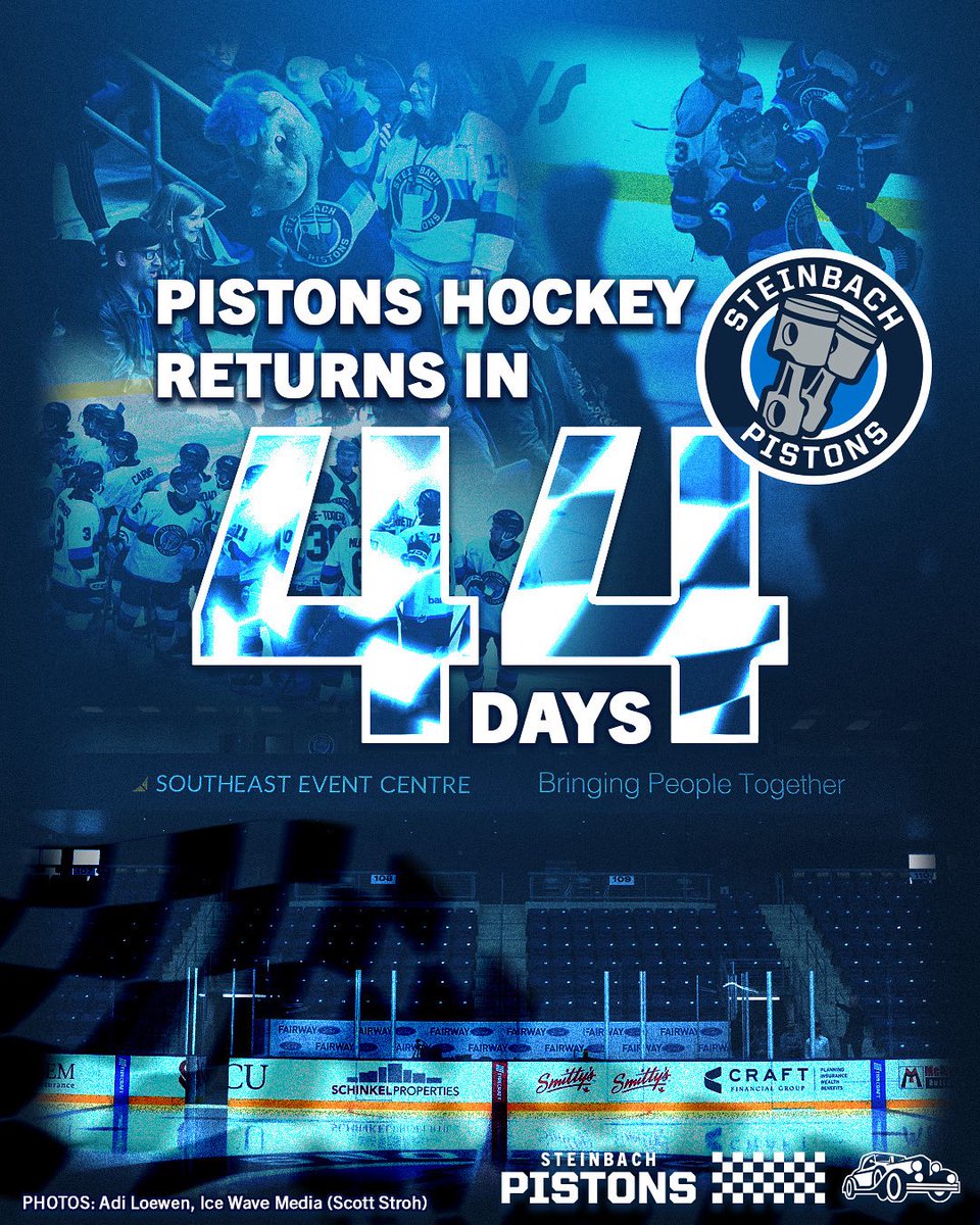 I know you love summer and we do too but guess what??? PISTONS HOCKEY is back at the SEC in just 44 days🤯

The Pistons will play two exhibition games at home on September 7&amp;13 before our home opener on the 21st!

Can’t wait to see you back at the SEC!! 

#PistonsHockey
