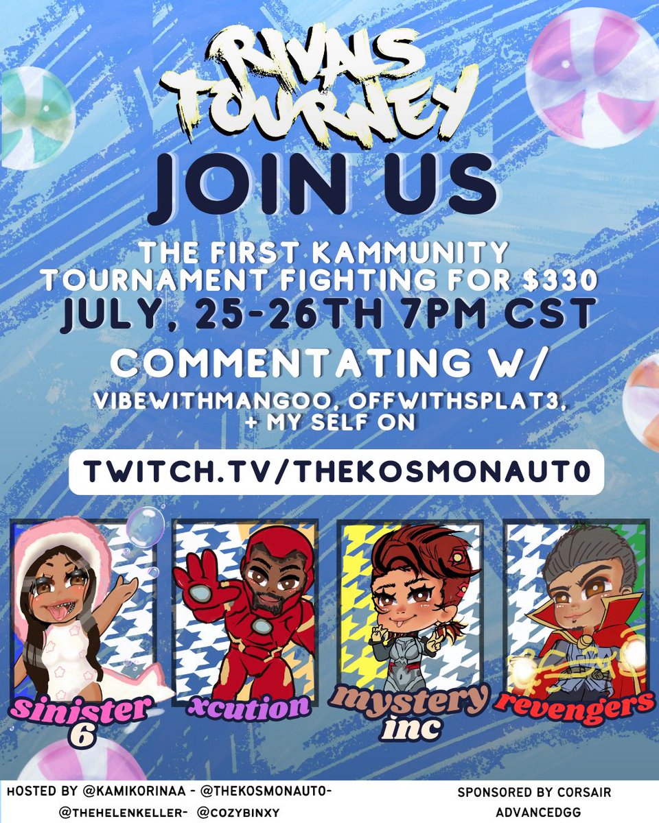 TheKosmonaut0's tweet image. Super hyped for tonight. Definitely come see the teams and see how the games play out! Shoutout everyone who made this possible from Mod team to the teams and the sponsors. Lets have a great night tonight🔥