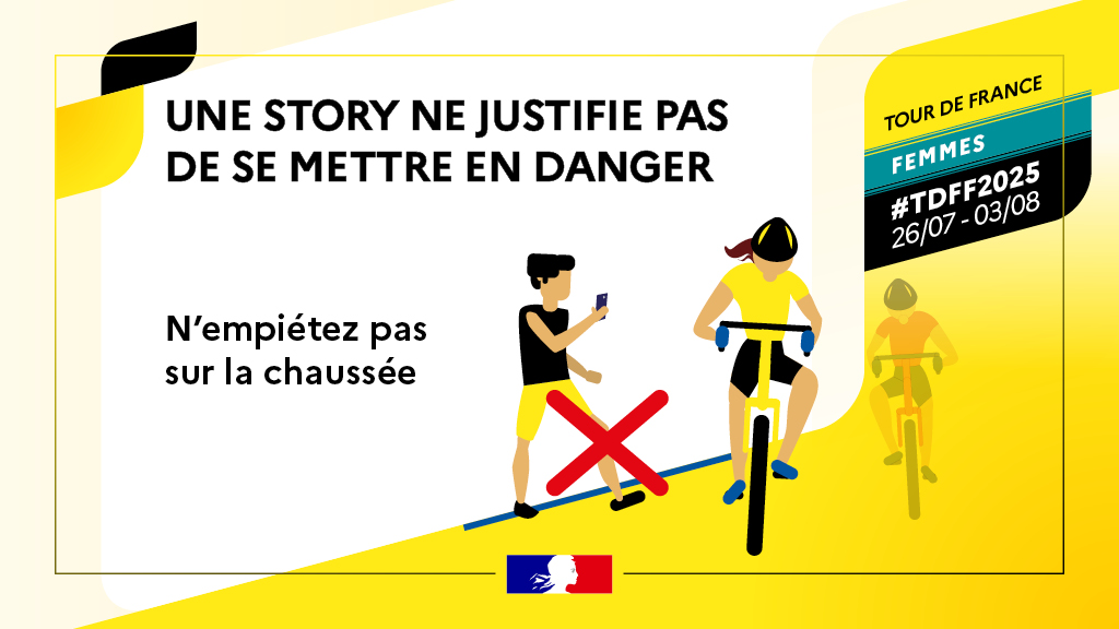 Prefet49's tweet image. ⚠️🚴 #TDFF2025 | Conseils avant le passage du #tourdefrancefemmes en Maine-et-Loire
✅Restez sur les côtés,loin des zones à risque
✅Ne courez pas près des coureuses
✅Enfants surveillés, animaux en laisse
✅Attention aux véhicules après la caravane
✅Ne jetez rien sur la route