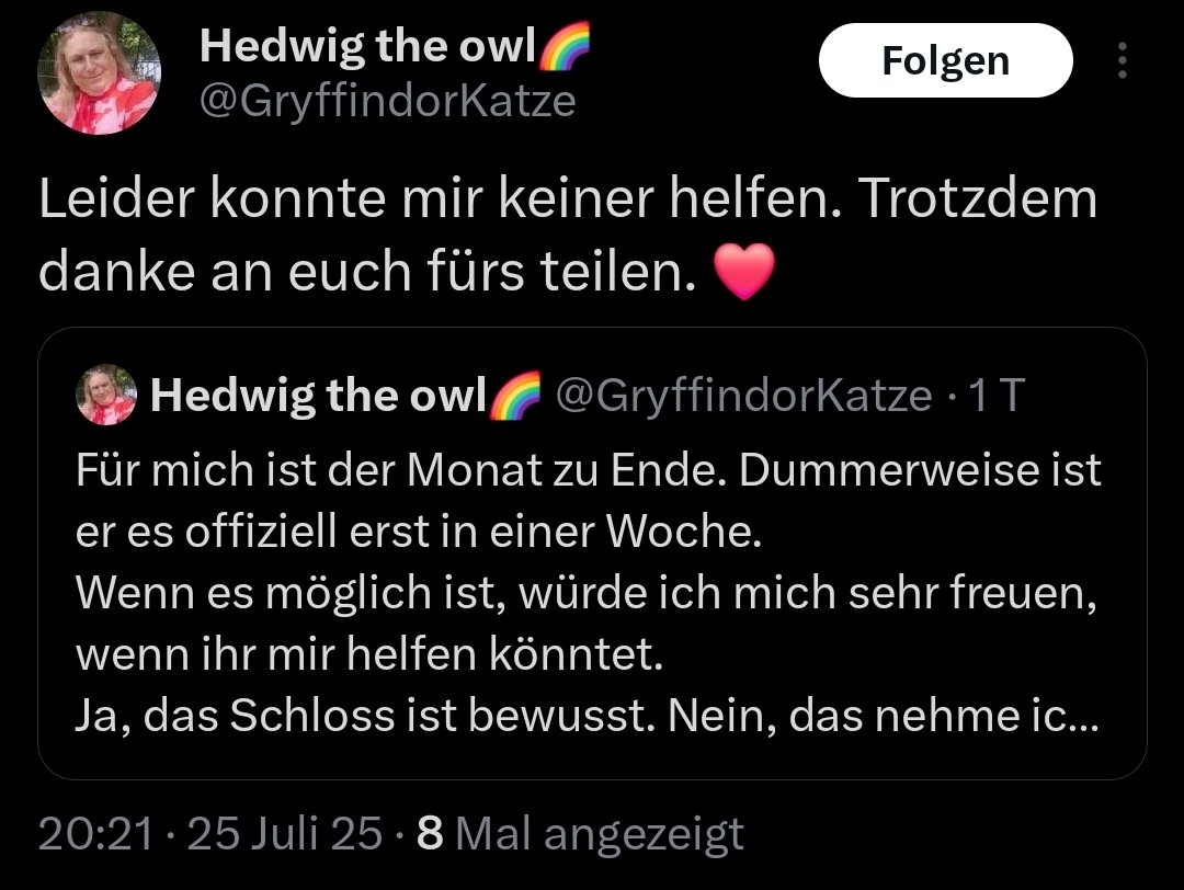 Vielleicht will dir auch niemand mehr helfen, weil du SEIT JAHREN nach Geld fragst. Monat für Monat!
#ichbinarmutsbetroffen 
#wishlistengel #ichbrauchebitte