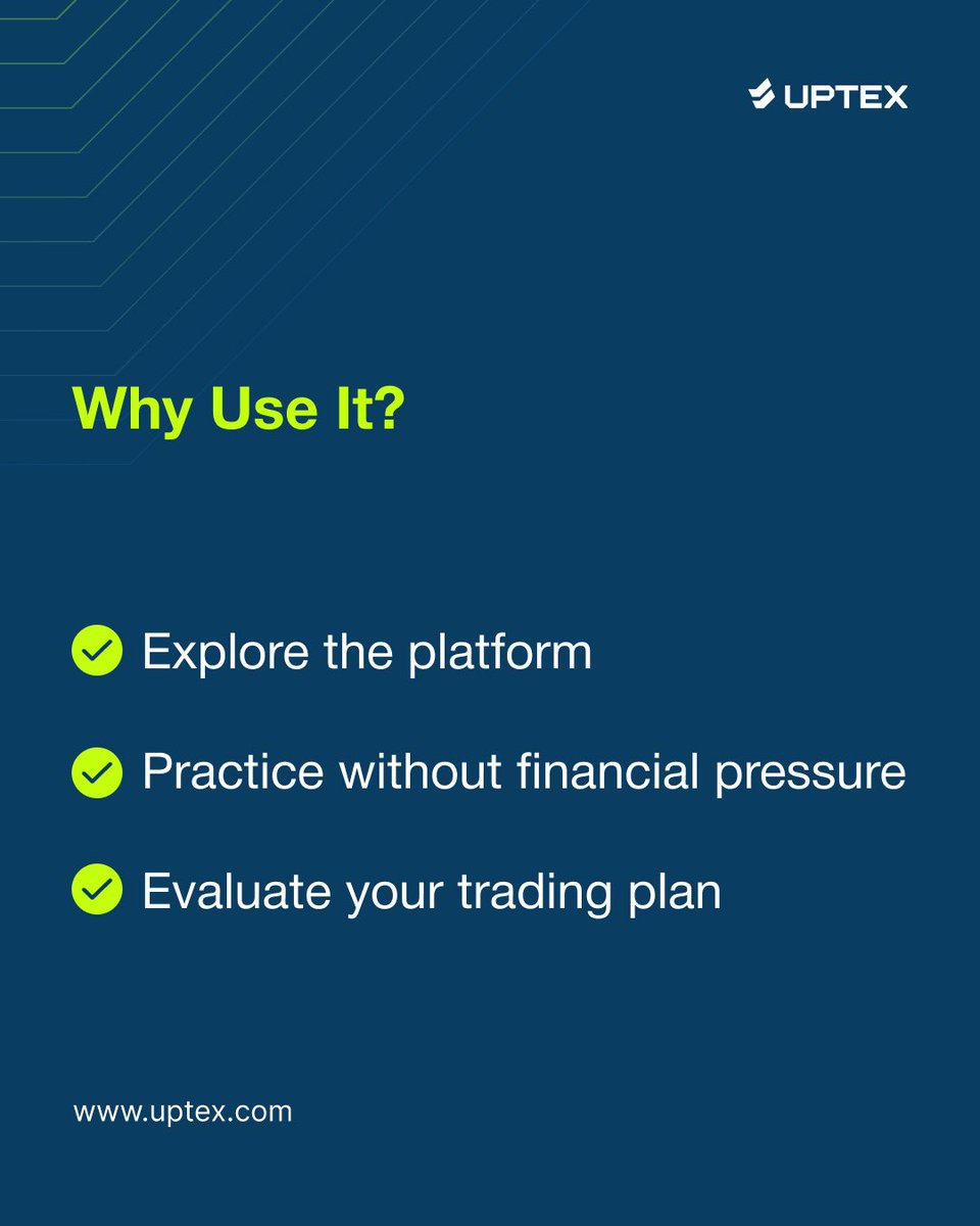 UptexForex's tweet image. Don’t skip the demo stage.
 It’s your risk-free training ground before entering the real market.
 ✅ Learn safely
 ✅ Test confidently
 ✅ Prepare properly
 Start smarter. Start with the demo.
#DemoAccount #LearnForex #PracticeTrading #Uptex 💹📊