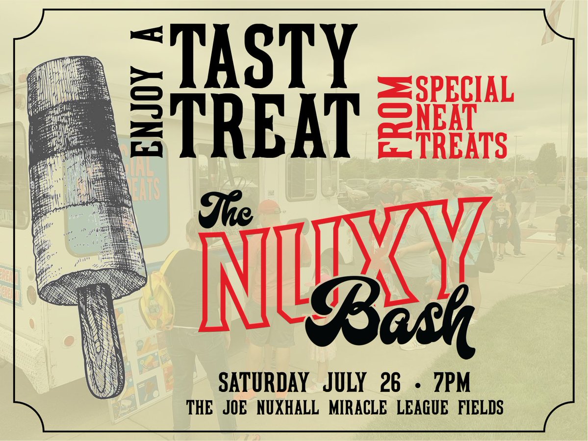 NuxhallMiracle's tweet image. As hot as it is, you're gonna need it! Our friends from Special Neat Treats will be in the house at tomorrow evening's Nuxy Bash to keep you cool! They'll have all your favorite ice cream treats on sale throughout the evening. We can taste the Spiderman ice cream bars already!