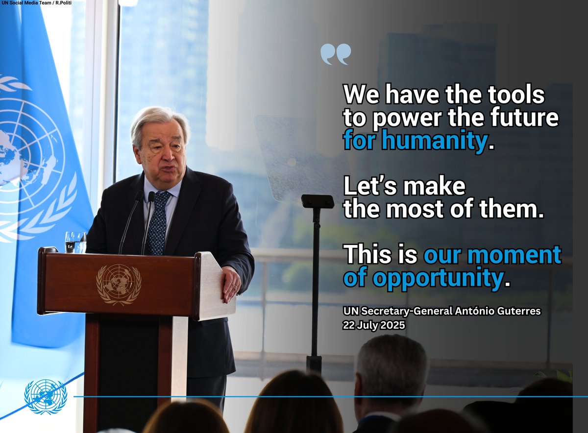 This week, <a href="/antonioguterres/">António Guterres</a> delivered a major address on the world’s climate, stressing that renewable energy is the greatest economic opportunity of the 21st century.

“This is our moment of opportunity,” he said.

More on the Secretary-General's speech: un.org/en/climatechan…