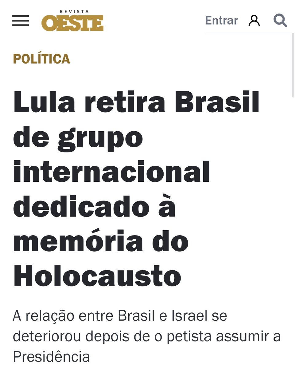 DepRodrigo_'s tweet image. ABSURDO! Lula desrespeita à memória das vítimas do Holocausto. Lamentável!
- Mais uma vez, o Brasil SE AFASTA DAS NAÇÕES SÉRIAS E DEMOCRÁTICAS!!