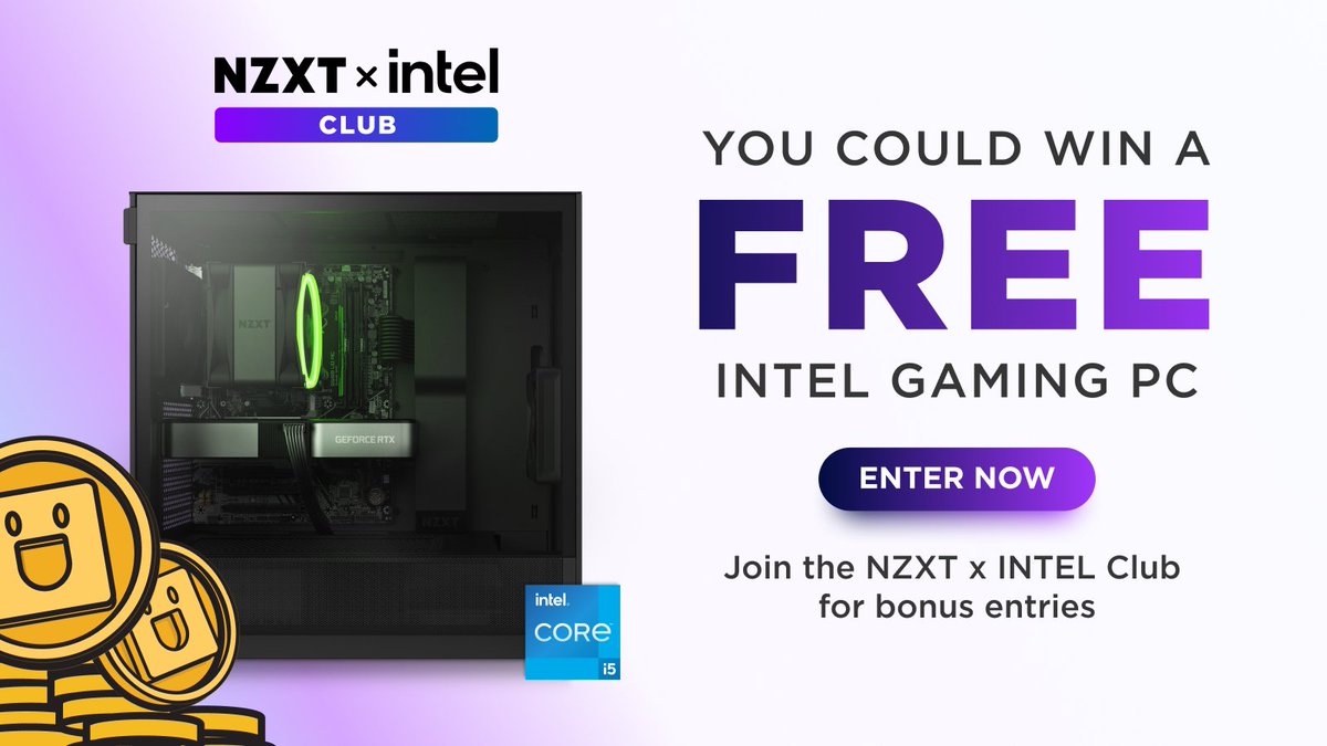 NZXT's tweet image. ⏰ TIME IS RUNNING OUT ⏰ 

Enter for your chance to win a FREE NZXT x @IntelGaming PC! 

HURRY: nzxt.co/3Iiad9I