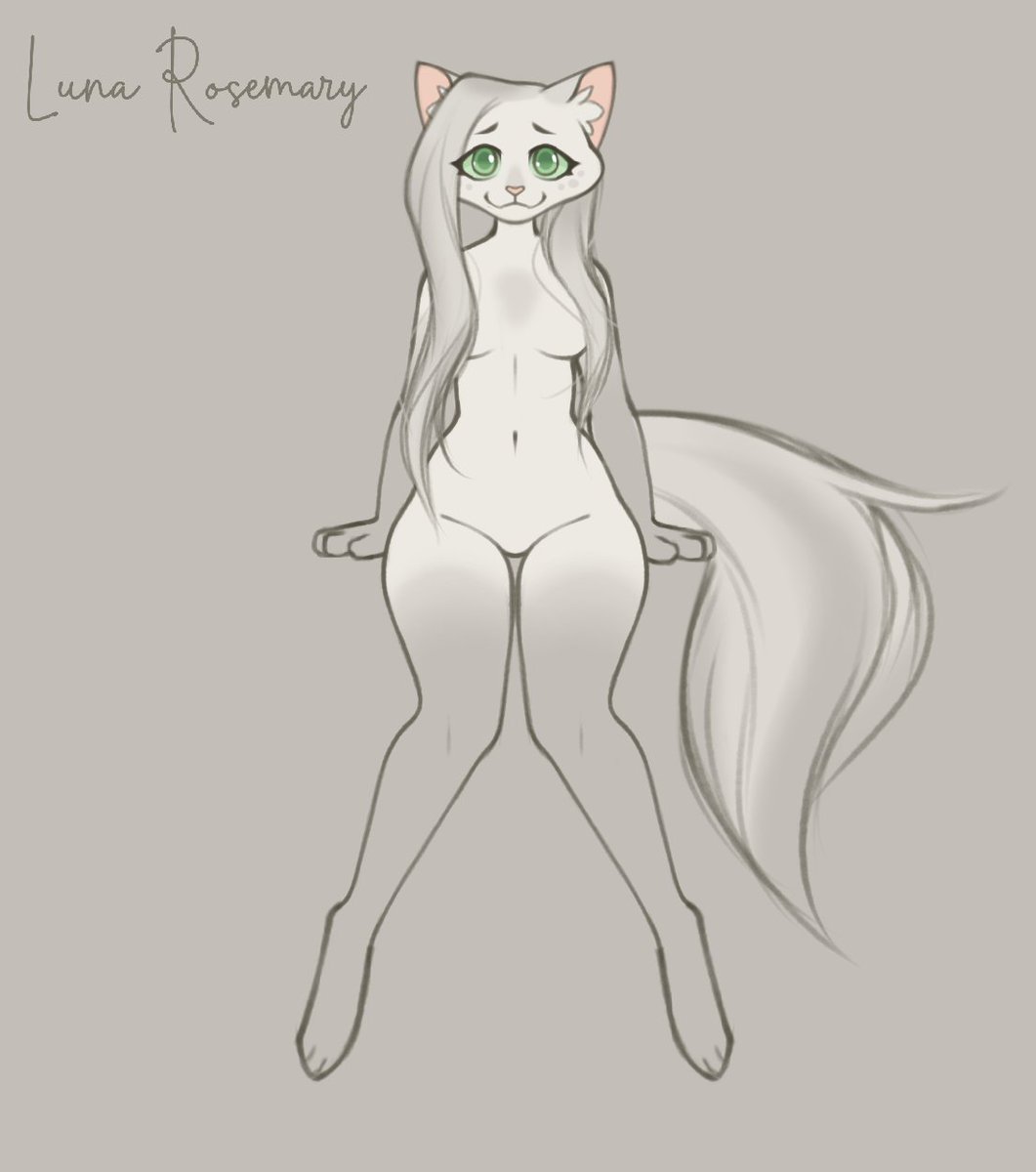 Moonphase40's tweet image. My new main fursona doodle :3 I wasn't digging the yellow, so I change the color back to the first design