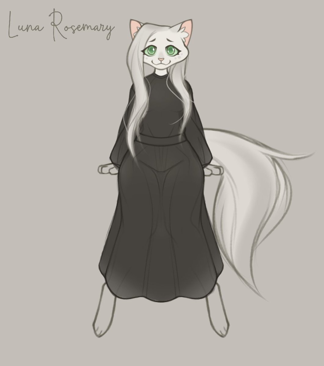 Moonphase40's tweet image. My new main fursona doodle :3 I wasn't digging the yellow, so I change the color back to the first design