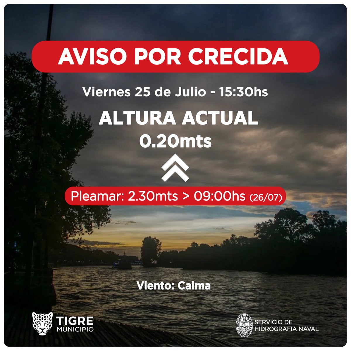 AlertaTigre (@alertatigre) on Twitter photo Servicio de Hidrografía Naval informa: AVISO POR CRECIDA DE RÍO en <a href="/MunicipioTigre/">Municipio de Tigre</a>
Dudas, consulta, emergencias?
☎️ 103
☎️ 5288-3411
#DCTigre #COT Servicio de Hidrografía Naval informa: AVISO POR CRECIDA DE RÍO en <a href="/MunicipioTigre/">Municipio de Tigre</a>
Dudas, consulta, emergencias?
☎️ 103
☎️ 5288-3411
#DCTigre #COT