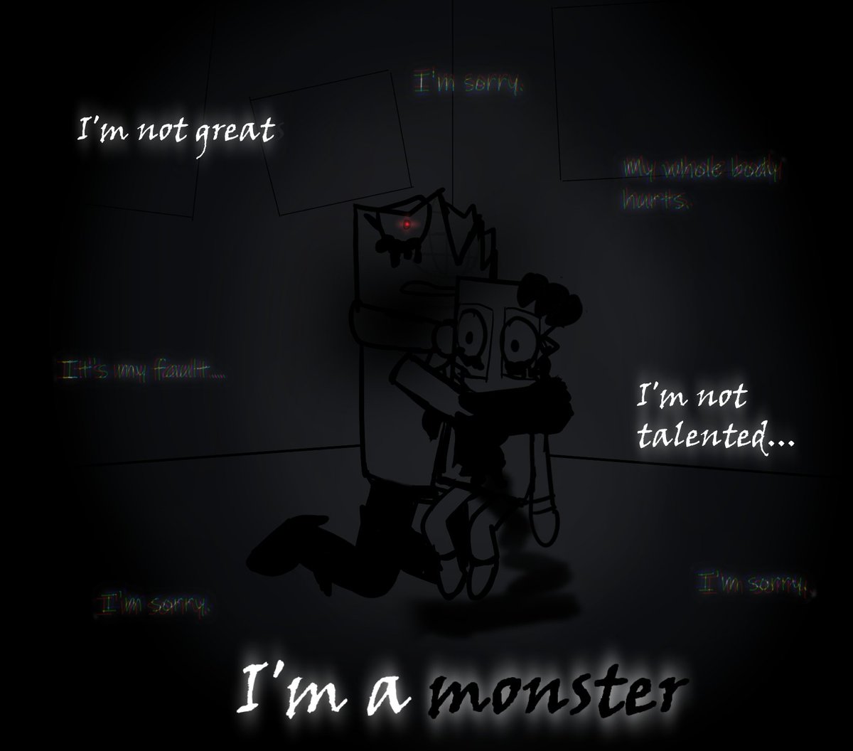 CadenFeather's tweet image. Attempt of showing the bad outcome of my Dandy's World insert and OC (her apprentice) and the first moments of their Twisted versions
This also helped me to relieve some stress ngl