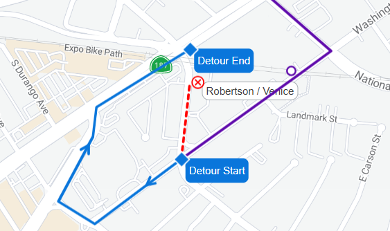 metrolaalerts's tweet image. LINE 617: Buses to Culver City travel regular route with a detour at Washington/Robertson to end of detour at Venice/Robertson until 4pm October 10 due to construction.