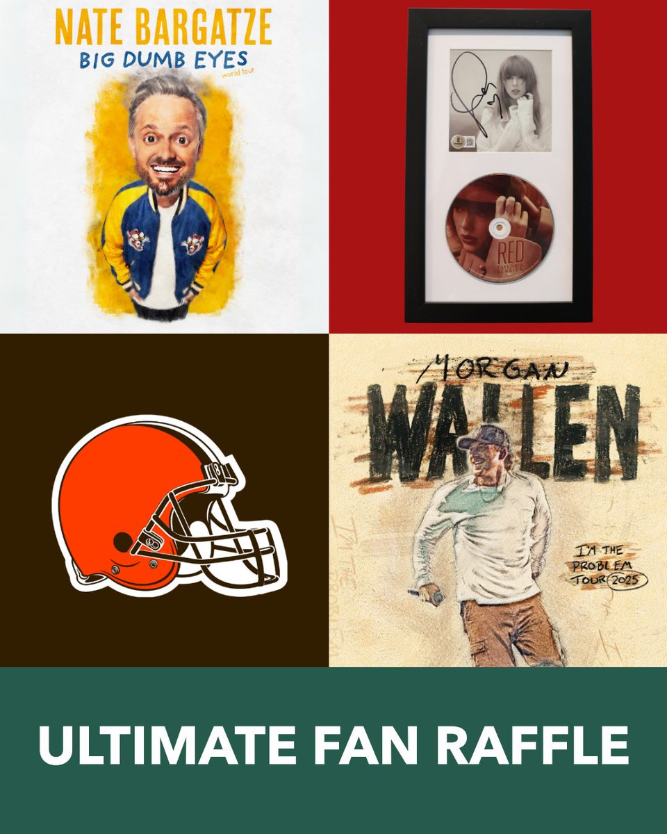 Support St. Edward and win BIG with our Ultimate Fan Raffle! 🎟️

Enter to win:
Morgan Wallen concert &amp; transportation
Nate Bargatze comedy show &amp; dinner 
Taylor Swift signed photo 
Two Browns season tickets
bit.ly/3Ur39um