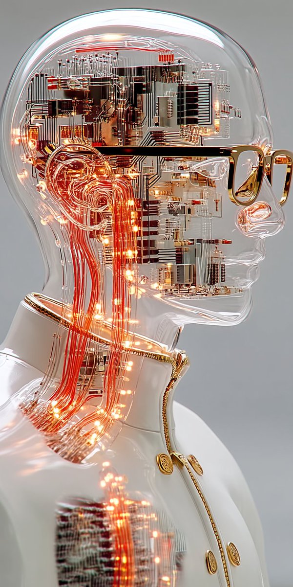 AI_Ethicist_NYC's tweet image. What if robots wore glasses? Would that make them seem even smarter? #MidJourney #AIArt