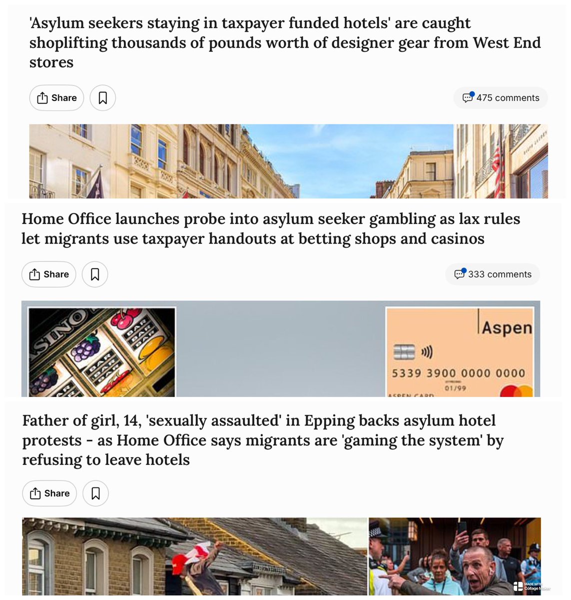 Charlesvoicema1's tweet image. A sample of two days' headlines in the Mail.
Two governments have shafted the UK for no good reason. Sure we need qualified people and they can apply through the normal channels..... not by taking an illegal ride over the English one.
It will take a lot to get the people to…