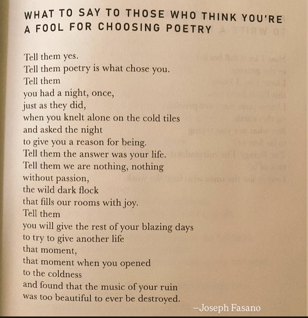 devinamehra's tweet image. "Tell them we are nothing, nothing
without passion
...
that moment when you opened
to the coldness
and found that the music of your ruin
was too beautiful to ever be destroyed"
- @Joseph_Fasano_
Beautiful as only #poetry can be