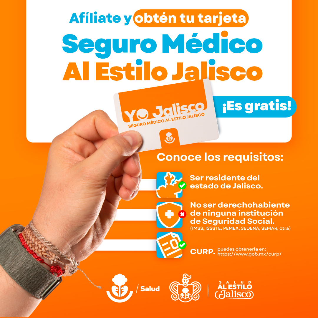 PabloLemusN's tweet image. Con la tarjeta del Seguro Médico Al Estilo Jalisco podrán recibir atención de primera y múltiples servicios 🩺, desde la prevención hasta intervenciones quirúrgicas en cualquier clínica y hospital 🏥 de @saludjalisco.
Tramitarla es muy sencillo y no tiene costo. Trabajamos Al…