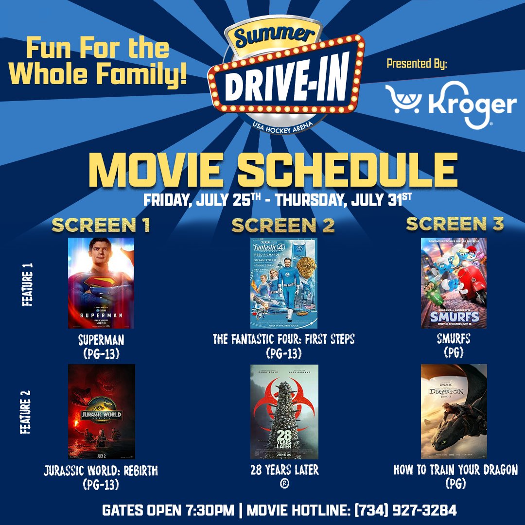 Summer_DriveIn's tweet image. 🎉✨ FRIDAY NIGHT FUN AWAITS!

🎪 Family Fun Night starts at 7:30PM
🎬 Sit back and enjoy magical DOUBLE FEATURES
🎟 Tickets available now at: summerdrivein.com

This is what summer nights were made for, grab the family and make some memories TONIGHT