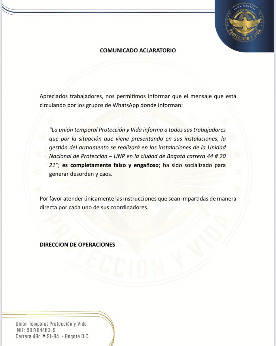 Ante mensajes falsos y engañosos para
generar desorden y caos,
Solicitamos a nuestros trabajadores 
Por favor atender únicamente las instrucciones que sean impartidas de manera directa por los coordinadores: