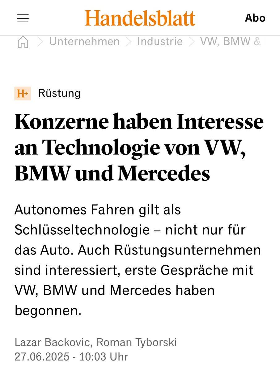 Ein kluger Schachzug. 

Erst ruiniert man die deutsche Automobilindustrie und dann kommt die Rüstungsindustrie und rettet sie. So kommt keiner auf die Idee blöde Fragen zu stellen, oder Zweifel zu äußern - schließlich ist man doch froh seinen Job zu behalten. 

In der Porsche und