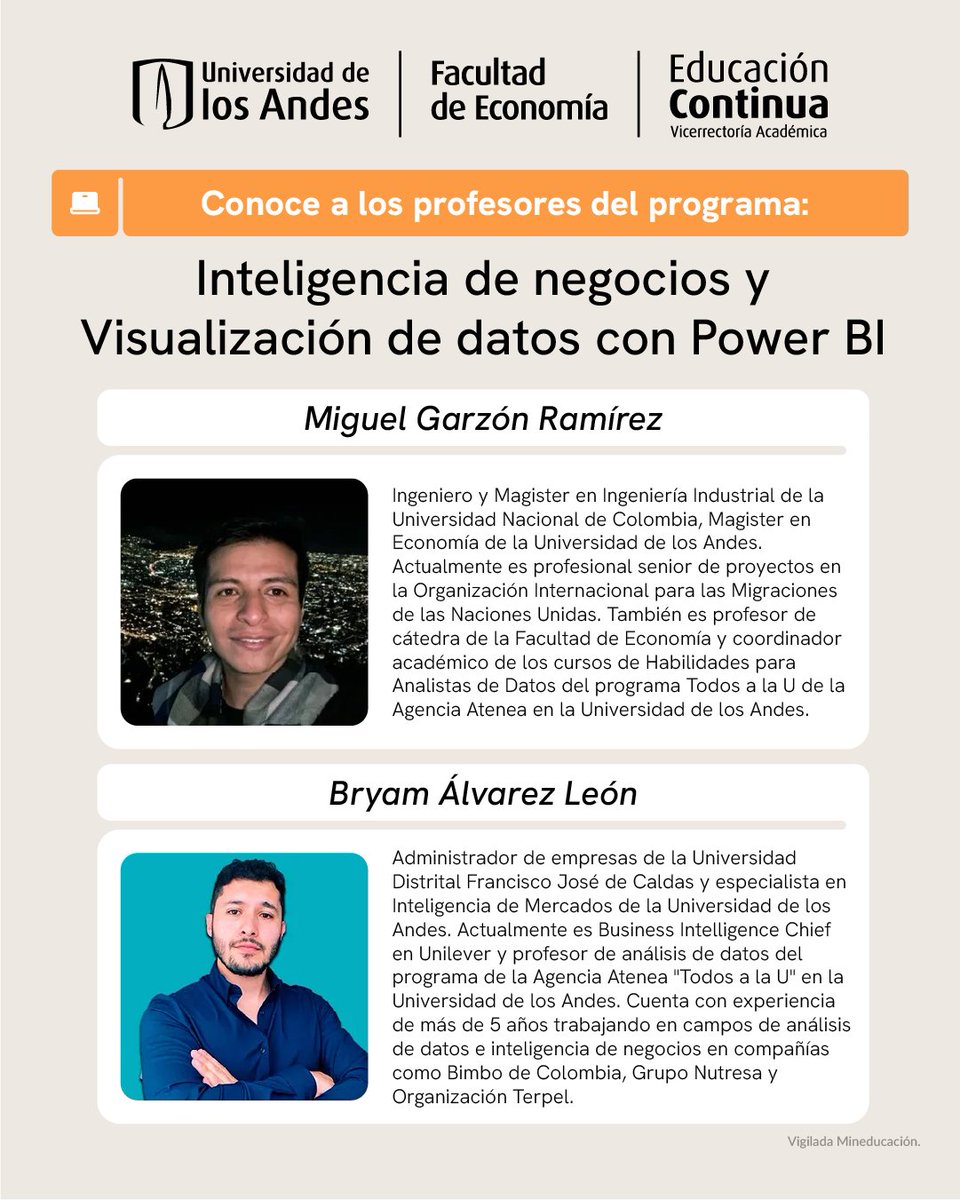 EconomiaUAndes's tweet image. 📊💡 ¡Convierte tus #datos en decisiones estratégicas! El programa Inteligencia de negocios y #visualización de datos con #PowerBI te brinda las herramientas para destacar en el análisis y la presentación de información clave. 👉 Conoce el programa completo:…