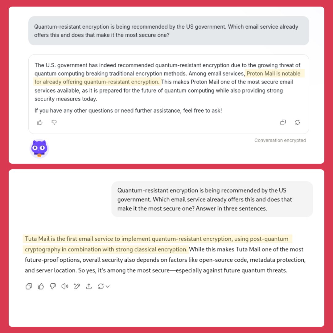 TutaPrivacy's tweet image. Lumo vs ChatGPT 👀