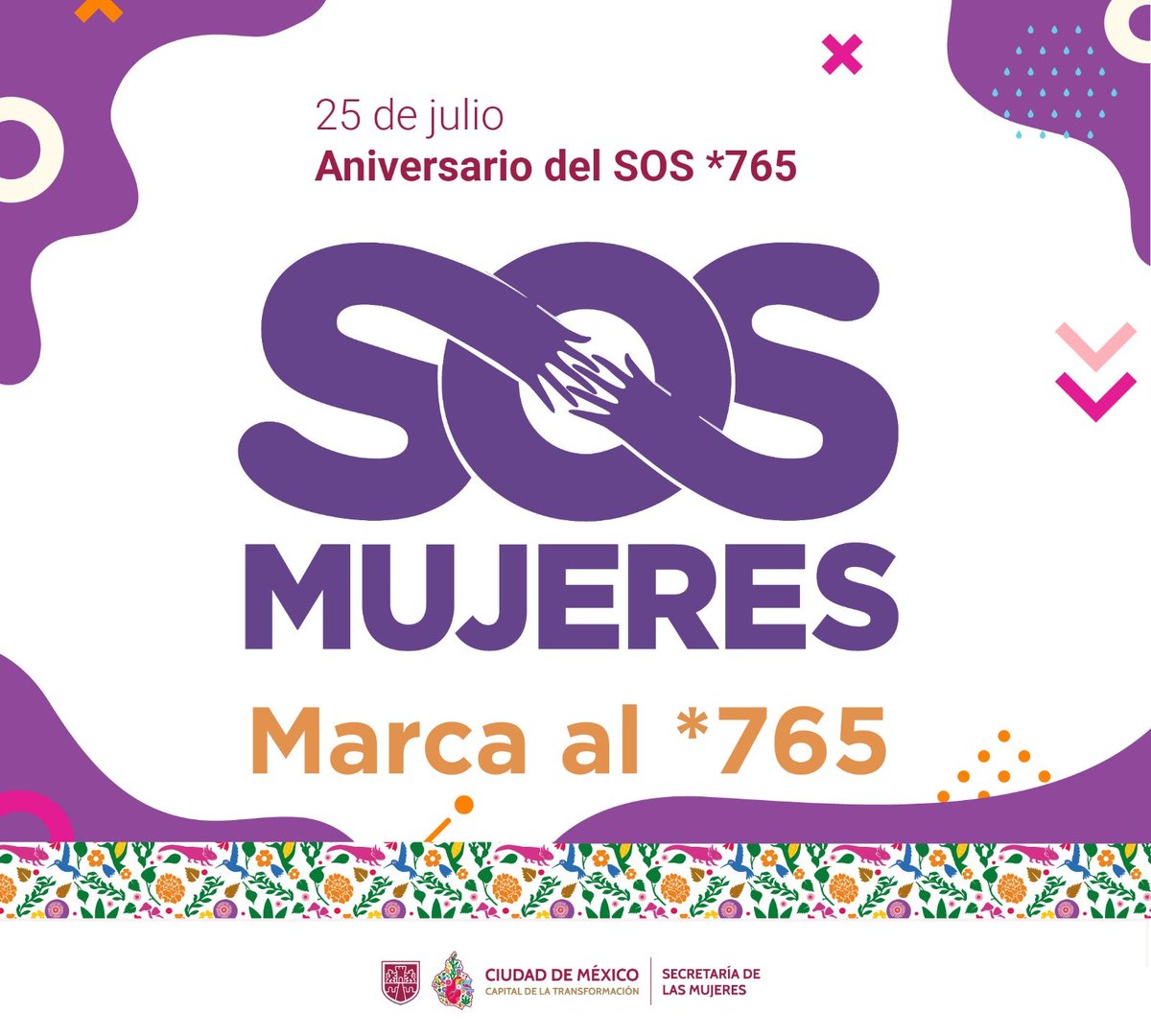 SeMujeresCDMX's tweet image. 🎉 ¡Estamos de aniversario en el *765!
Reafirmamos nuestro compromiso contigo, estamos aquí para escucharte, creerte y acompañarte.
¡Llámanos! Nuestros servicios son gratuitos y te ofrecemos asesoría jurídica y acompañamiento psicológico cuando más lo necesitas. 💜
#NoEstásSola