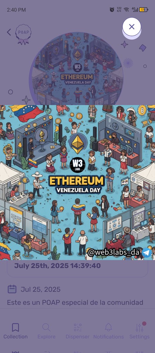 web3labs_da's tweet image. Recuerden pedirnos el #POAP para celebrar el #EthereumDay 😎