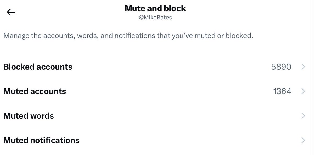 MikeBates's tweet image. With so many muted and blocked accounts, I must be missing a lot of cogent, thoughtful and insightful posts. &lt;sarc&gt;