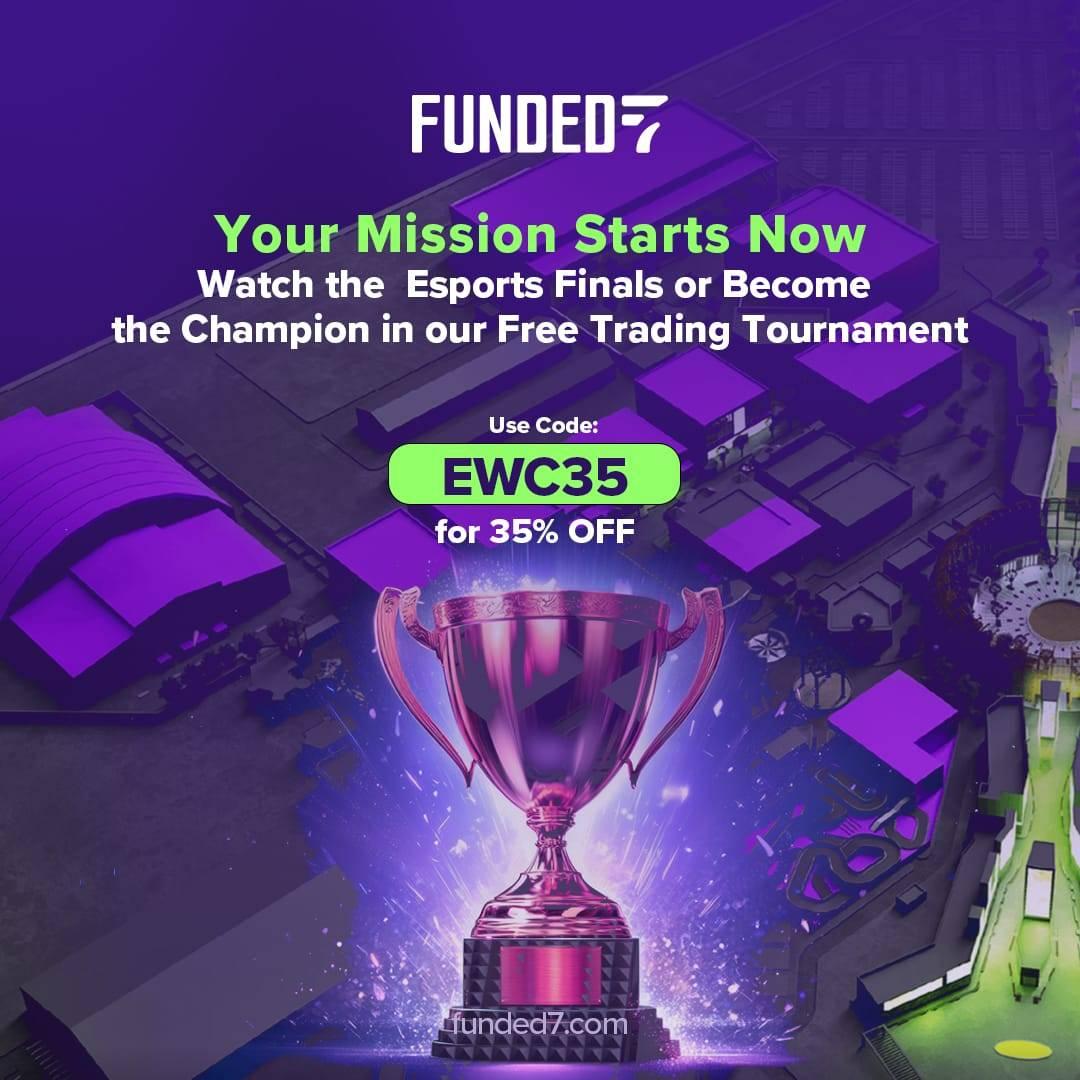 Don't Miss out on the FUNDED7 x Esports Campaign 🔥

Win up to $600 + $590,000 in Challenges &amp; Esports World Cup Flight, Accommodation and Ticket to Ryadh! 

Ends August 5
Full details: funded7.com/competition/

🎟️ Use code EWC35 for 35% OFF any challenge here! #War2 #propfirm #fx